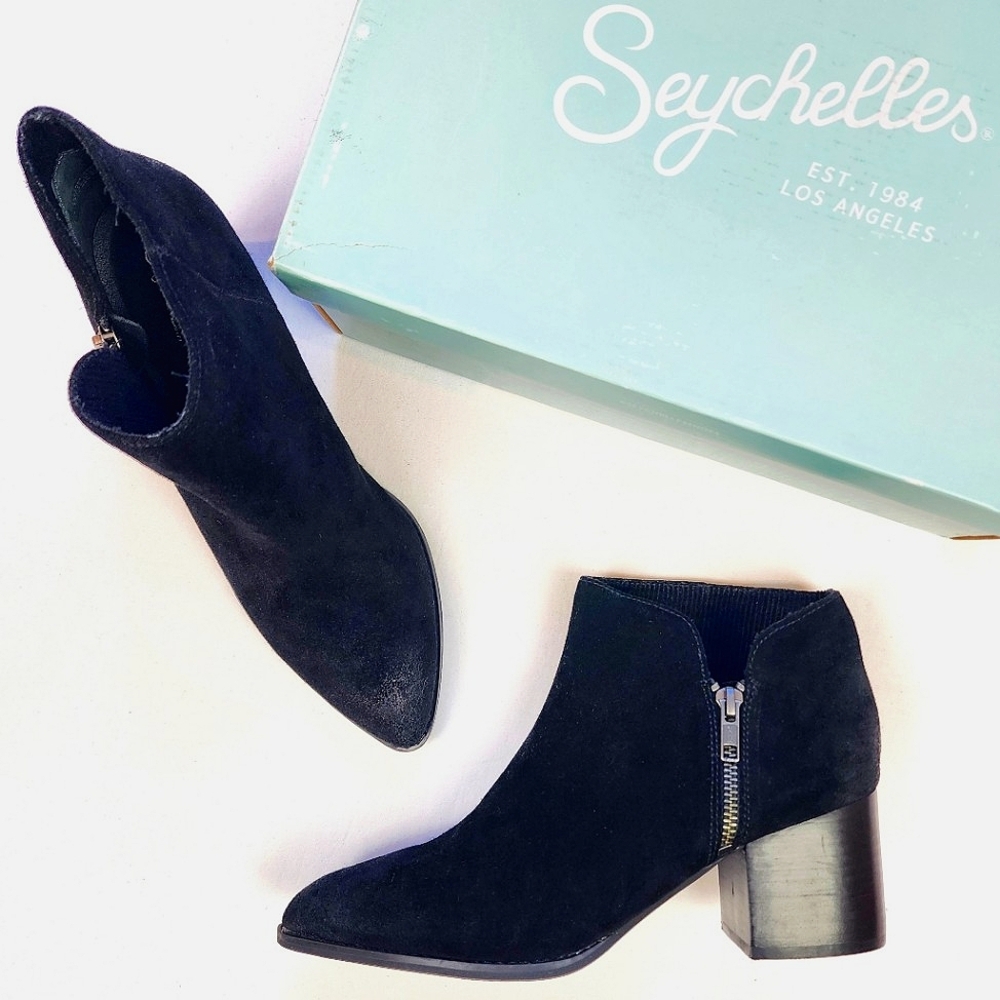 Seychelles Chaparral Black Suede Boots Size 8 NIB